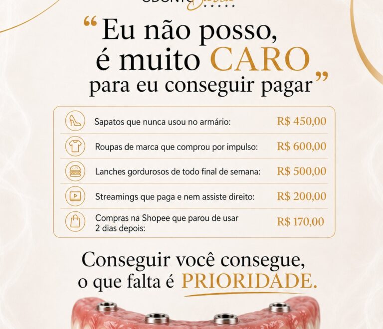 “Não Consigo Pagar um Implante Dentário”: Será Que o Problema É o Preço ou a Prioridade? 🦷💰